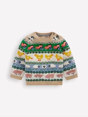 MINI BODEN Farm Animals Sweater